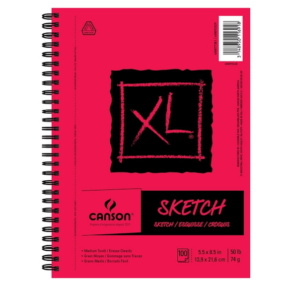 Canson XL Sketch Pad, 100 Sheets, 5.5 x 8.5 in