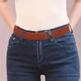 thumbnail image 6 of Women Stretch Belt Casual Ladies Belts with Flat Buckle for Pants, Dresses Brown, 6 of 8