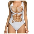 thumbnail image 5 of Tqyyweavej One Piece Funny Swimsuit Women Novelty Sleeveless Bathing Suits Tummy Control Flattering Body Print Beach Swimwear S-2XL, 5 of 5