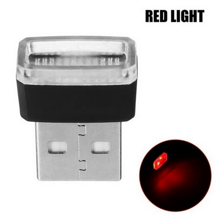 TureClos Car Mini Atmosphere Light Automotive USB LED Night Lamp Assisted Night Illumination Tool, Red