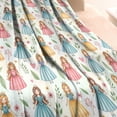 thumbnail image 3 of White Princess & Leaf Pattern Blanket,Comfortable Soft Lamb Wool Throw Blanket,All Season,Warm Lightweight Blankets for Sofa Bed Couch Living Room Chair,60"x80", 3 of 4