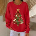 thumbnail image 5 of UAMVSH Christmas Sweatshirts for Women Trendy Crewneck Printed Graphic Shirts Casual Long Sleeve Cute Pullover Tops for Festival Party, 5 of 7