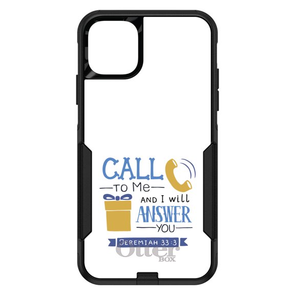 DistinctInk OtterBox Commuter Custom Case for Apple iPhone 15 (6.1" Screen) - Call to Me and I Will Answer - Lightweight Grip