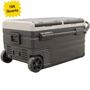 Massimo 100 Quart Electric Car RV Refrigerator Cooler  95L / 25 Gallon Capacity, 12V DC & AC Powered, Portable Fridge Freezer
