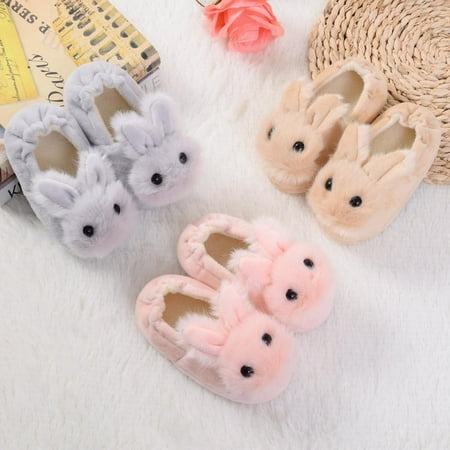 

Kids Cotton Indoor Slippers Cartoon Animal Cute Plush Warm Shoes Baby Boys Girls Non-Slip Home Shoes