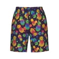 thumbnail image 7 of Disketp Men's Swim Trunks Hawaiian Breathable Surf Beach Swimsuits Mesh Lining Beach Shorts with Pockets-Colorful Pineapples1, 7 of 7