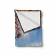 thumbnail image 2 of Fall Soft Flannel Fleece Throw Blanket, Fallen Leaves over the Mountains Idyllic Fall Day Morning Sunrise Oak Tree Branches, Cozy Plush for Indoor and Outdoor Use, 60" x 80", Multicolor, by Ambesonne, 2 of 6