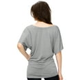 thumbnail image 5 of Made by Johnny Women's Boat Neck Short Sleeve Dolman Drape Top XXXXL HEATHER_GREY, 5 of 6
