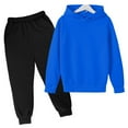 thumbnail image 3 of Toddler Girls Outfit Sets Casual Solid Color Long Sleeve Hoodie Pullover Sweatshirt With Sweatpants 2 Pc Children Kids Clothes Holiday Wear, 3 of 3