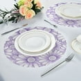 thumbnail image 2 of WOBOGO A Pattern with Pale Purple Daisies Round Placemats Set of 6 Heat Resistant Washable Kitchen Table Decorations 15.4in, 2 of 7