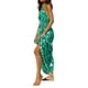 thumbnail image 3 of VISgogo Vestido de mujer con cuello halter, estampado de flores, sin mangas, sin espalda, dobladillo con volantes, vestido largo VISgogo moda, 3 of 7