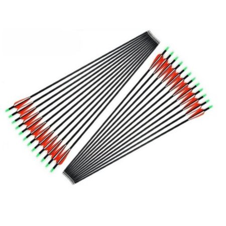 Cocobaby 12/24Pcs 30 Archery Carbon Arrows Spine 500 For Compound Recurve Bow Hunting