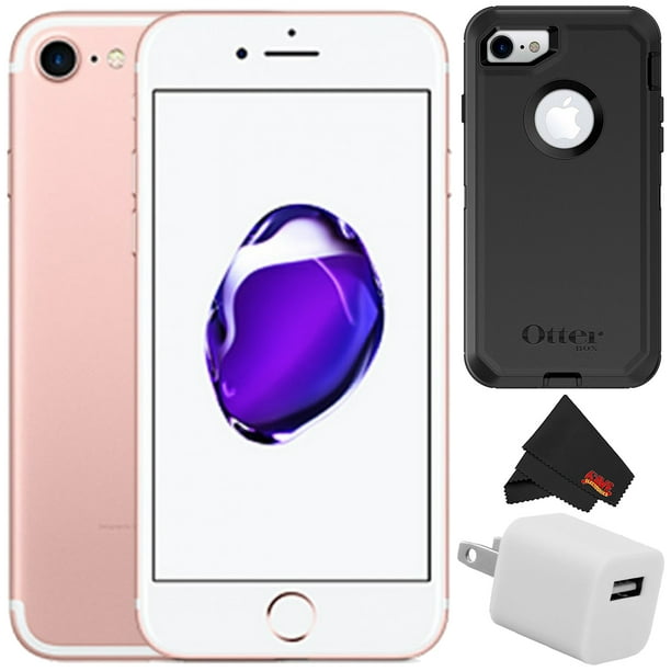 Apple Iphone 7 256gb Gold Unlocked With Otterbox Black Defender Series Case And Accessory Kit Walmart Com