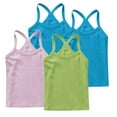 thumbnail image 3 of Eltusu Girls Cotton Tank Tops, Y-Back Soft 4 Pieces Sleeveless Kids Undershirts Green Size 4-5 T, 3 of 5