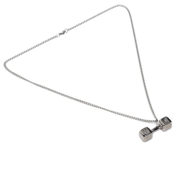 Dumbbell Pendant Necklace Unisex Fashionable Jewelry Necklace Gift Clothes Accessory