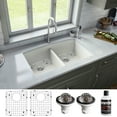 thumbnail image 3 of Karran Usa Qu-710-Pk1 Quartz Qu 32" Undermount Double Basin Quartz Composite Kitchen Sink, 3 of 5