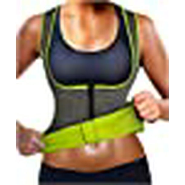 GAODI Women Waist Trainer Vest Slim Corset Neoprene Sauna Tank Top Zipper Weight Loss Body Shaper Shirt 3XL Gray Walmart