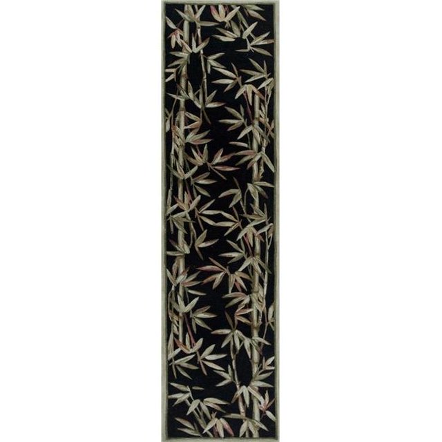 HomeRoots 353011 2 ft. 6 in. x 10 ft. Runner Wool Black Area Rug