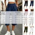 thumbnail image 3 of LEKWK Capri Sweatpants for Women Wide Leg Loose Fit Drawstring Casual Track Pants Baggy Elastic Waist Lounge Trousers with Pockets Fall Winter Daily Wear, 3 of 7