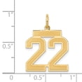 thumbnail image 3 of 14K Yellow Gold Charm Pendant Themed 22 Medium Satin Number, 3 of 3