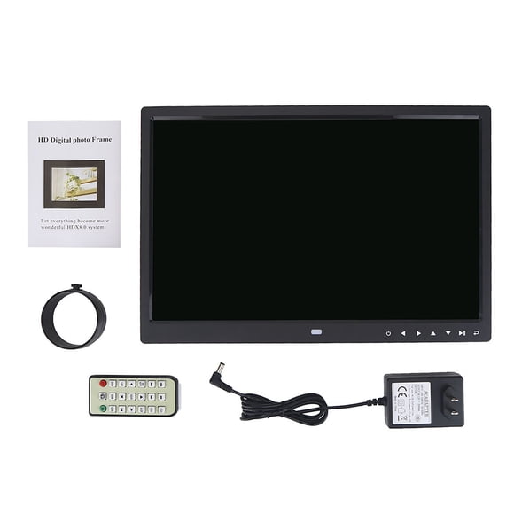 Music Photo Frame, Abs Material Touch Button Digital Photo Frame, 15" Hd Screen For Family