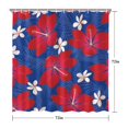 thumbnail image 5 of Tropical Floral Shower Curtain 72x72 with Exotic Floral, Hawaiian Hibiscus, Botanical Jungle Leaves, Palm Leaf and Colorful Vibrant Boho Design for Beach Bathrooms, 5 of 5