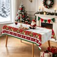 thumbnail image 3 of Nanqianyi Poinsettia Christmas Tablecloth 60x70 Inch,Waterproof Rectangle Holiday Table Cover, 3 of 6