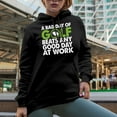 thumbnail image 2 of Day of Golf Beats Work Quote with Ball, Golf Player, Golfing or Golfer Themed Merch Gift, Black Hooded Sweatshirt or Hoodie, Small, 2 of 5