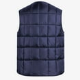 thumbnail image 6 of Timoontee Men's Winter Puffer Vest Casual Comfy Padded Waistcoat Warm Thickened Vest Sleeveless V Neck Vest Solid Button Down Quilted Vest Dark Blue XXXL, 6 of 7