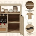 thumbnail image 5 of EROMMY Buffet Cabinets with Storage, 51" Rattan Sideboard with Removable Wine Rack and Glass Holders, Boho Farmhouse Wine Liquor Cabinet for Kitchen Dining Living Room Entryway (Natural), 5 of 7