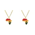 thumbnail image 3 of Maytalsory Collier Léger et Confortable avec Pendentif Africa Map Ghana 2Set, 3 of 6