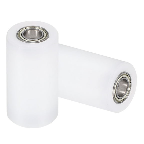 2 Pack Nylon Roller Wheel with Bearings, 3/8"x1-3/16"x2-3/8" Nylon Pulley