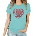 thumbnail image 4 of Meichang T-Shirt de la Saint-Valentin pour Femmes Manches Courtes Mignon Cœurs Graphiques Col Rond Mode Décontractée Hauts Blouse, 4 of 4