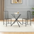 thumbnail image 6 of JRHRXXY 3-Piece Modern Tempered Glass Dining Table Set,with 2 Chairs,for Kitchen,Dining Room,Office, 6 of 9