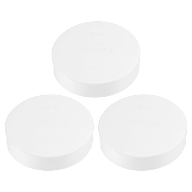 Unique Bargains 3.5' PVC Pipe End Cap Fitting, 3 Pack Furniture Grade Plug Coupling Socket