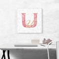 thumbnail image 2 of ARTCANVAS Chic Pink Gold Alphabet Letter U Canvas Art Print - Size: 18" x 18" (0.75" Deep), 2 of 9