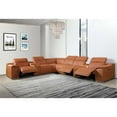 thumbnail image 2 of Titan Furnishings 8-Piece 2-Console 3-Power Reclining Leather Sectional in Brown, 2 of 12
