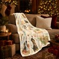 thumbnail image 3 of Adorable Puppy Garden Illustration Cream, Playful Pet Portrait Pattern, Warm Flannel Blanket for Living Room and Reading Nook, Dog Lovers Friendship Gift, Pet Lover Home Decor, 3 of 7