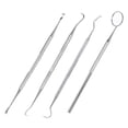 thumbnail image 1 of YOPTOP 4pcs Stainless Steel Dental Tools Kit Dentists Pick Tool Teeth Scraper Set for Personal & Professional Use, 1 of 10