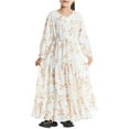 thumbnail image 2 of Coerni Girls Drop Waist Dresses Long Sleeve Zipper Kids Floral Print Dress Cute Ruffle A Line Skirts Casual Summer Layered, 2 of 9