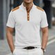 thumbnail image 1 of Ceisia Men's Loose Fit Ribbed Polo Shirt Short Sleeve Stand Collar Color Block Casual Daily Summer Tops White L Gifts, 1 of 4