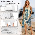 thumbnail image 4 of HELLHERO Seahorse Ocean Map Summer Sleeveless Dress, Side Pockets Summer Sleeveless Sundress Round Neck Asymmetric Asymmetric Dresses for Party Cocktail Party, 4 of 8