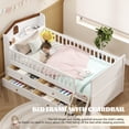 thumbnail image 4 of Mirightone Twin Size Low Loft Bed with Storage 4 Drawers, Wooden Loft Bed with Guardrail Headboard and Ladder, Twin Platform Bed , No Box Spring Needed.（White）, 4 of 8