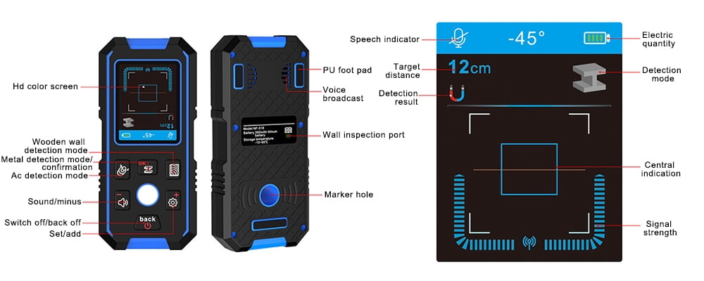 ATO Stud Wall Display Detector for Wood Metal and Wire