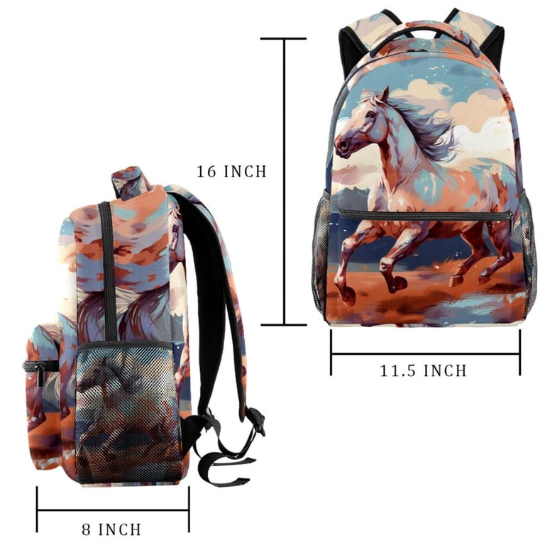 9468 Tribal Horse Backpack Purse Travel Casual Daypack College Bookbag Work Amazon.com | Horse Backpack for Students Boys Girls Horse  main image 4
