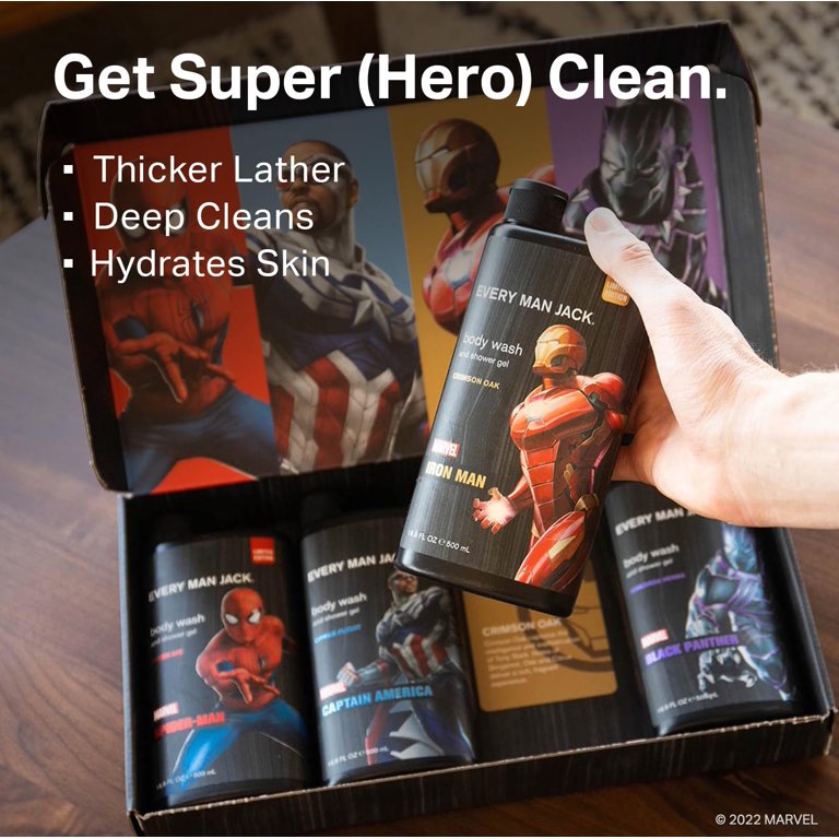 Every Man Jack Marvel Spider-Man Bath and Body Gift Set for Men, Naturally  Derived 