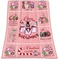 thumbnail image 4 of Pink Christmas Throw Blanket, Gnome Blanket Fluffy Flannel Fleece Blanket for Women, Super Soft Fuzzy Blanket Fall Winter Blankets for Couch Bed Pink Christmas Decorations 50"x60", 4 of 6
