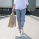 thumbnail image 1 of Pantalones de mujer embarazada, pantalones finos de verano, ropa exterior de algodón y lino, pantalones holgados de pierna ancha de nueve puntos, leggings informales que sostienen el vientre, 1 of 2
