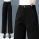 thumbnail image 2 of Pantalones de cintura alta de lana de otoño e invierno, pantalones casuales de pierna ancha, pantalones sueltos y adelgazantes para mujer, 2 of 4