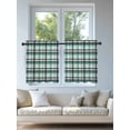 thumbnail image 4 of Teal Black Plaid Tier Curtains 36 Inch Length,Sheer Curtains for Bedroom Living Room Window Farmhouse Teal Black Checkered Rod Pocket Drapes Kitchen Curtains Small Half Window 27.5"x36" 2 Panels, 4 of 6